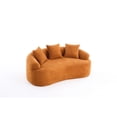 thumbnail image 6 of Orange Double-seat Compression Couch | Ideal for Family Gatherings in Living Room | Breathable and Durable Chenille Fabric | Comfortable Seating for 2 Adults, 6 of 6