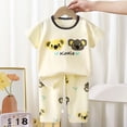 thumbnail image 2 of Preemie Baby Girl Clothes Toddler Baby Boy Summer Beach Outfits Short Sleeve T-Shirt + Shorts Set 2Pcs Children's Day Gift,Light Purple, 2 of 5