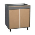 thumbnail image 3 of 24" Base Cabinet-Double Door-Three Drawer-with Grey Gloss door, 3 of 4