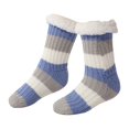 thumbnail image 3 of Ljudmp Women's Fleece Lined Cuffed Winter Mid Tube Socks Winter Thickened Warm Fuzzy Knit Crew Socks Striped Cozy Thermal Sleep Socks Purple, 3 of 7