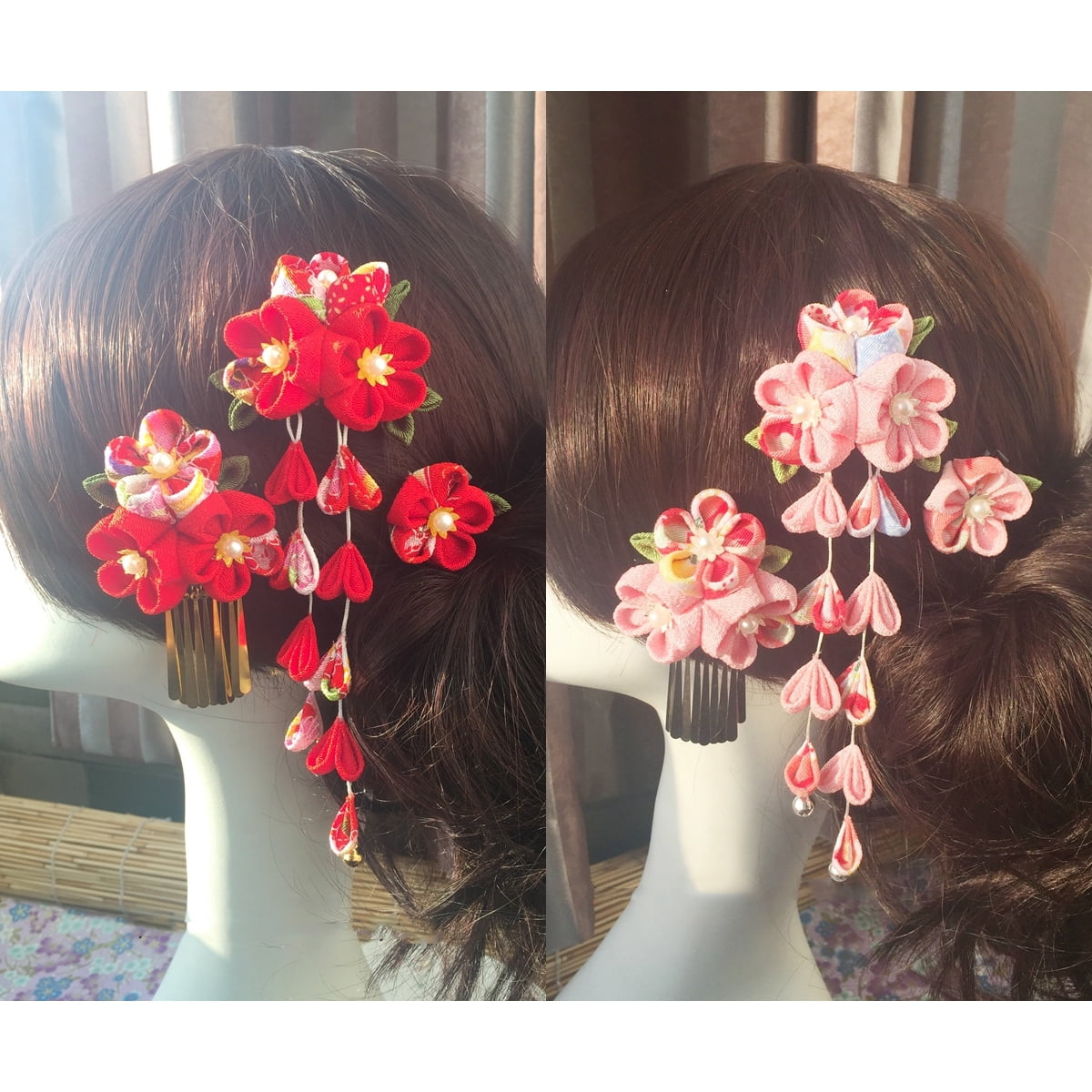 Miangastore 3pcs Kimono Hair Accessories Japanese Kimono Flower