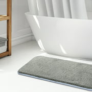 Tvird Anti-Slip Bath Rug Microfiber Soft, Machine Washable Dry Fast Absorbent Bathroom Mat, 16*32", Gray