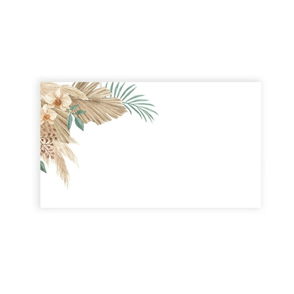 Koyal Wholesale Boho Tropical Dried Floral Palm Leaves Place Cards for Wedding Party Tables, Seating Place Card, 60 Pk