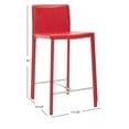 thumbnail image 5 of SAFAVIEH Jason 24" Counter Stool Set of 2 Red, 5 of 7