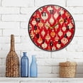 thumbnail image 3 of Yayeee Wall Clock Battery Operated 11.9" Silent Quartz Non-Ticking for Living Room Decor, Orange Christmas Ornaments Pattern, 3 of 8
