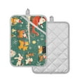 thumbnail image 2 of Retro Christmas Packaging Oven Mitts Pot Holders 2 pcs Heat Resistant for Kitchen Baking Grilling, 2 of 7