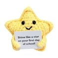 thumbnail image 1 of Adornos pequeños de lana tejidos a mano en forma de estrella. Decoraciones para el hogar con dibujos animados y energía positiva., 1 of 8