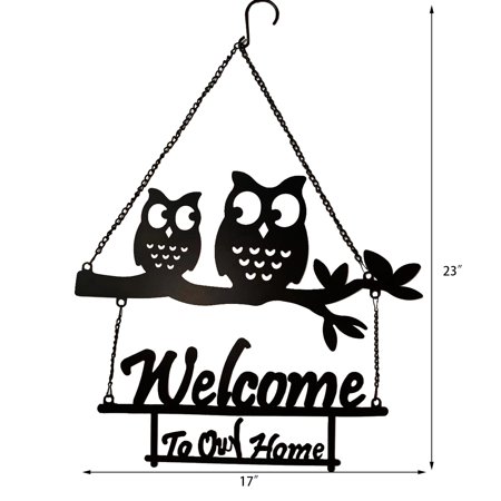 Vintage Metal Owls Welcome Door Sign Living Room Garden Porch Wall Art Decoration 23 H Walmart Com Walmart Com
