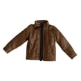 thumbnail image 2 of Chaqueta de cuero sintético a escala 1/12, modelo de figura de acción, ropa, regalos elegantes, muñeco de juguete, versátil, para cosplay, fácil de Marrón, 2 of 8
