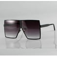 thumbnail image 2 of Square Sunglasses Metal frame Big XL Black Lens Women Shades Large Trendy Fancy, 2 of 5