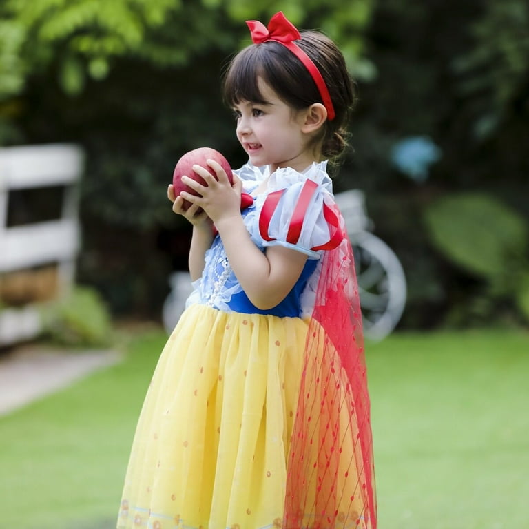 Princess Snow White Dress Yellow Toddler Girls Holloween Costume Dress Up