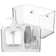 thumbnail image 1 of 2 cajas de almacenamiento adhesivas de pared transparentes para baño., 1 of 6