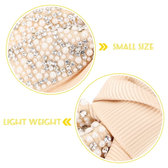 RENACLIPY Beige Bow Shoe Charms for Shoes and Handbags, 1 Pair Decorative Fashion Accessories for Bags and Footwear