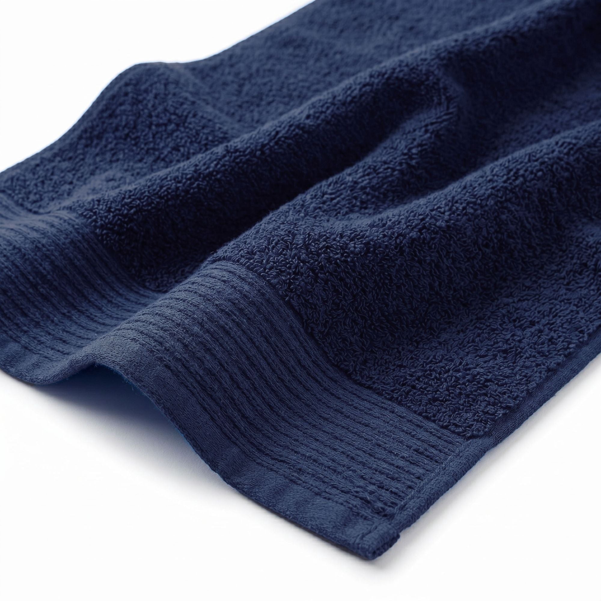 Superior Marble and Solid Jacquard Assorted Cotton 10 Piece Towel Set, Navy Blue - Ivory