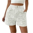 thumbnail image 2 of Rezuofi 1 Pcs Women's Floral Jacquard Shorts High Waisted Boho Summer Shorts with Pocket, 2 of 7