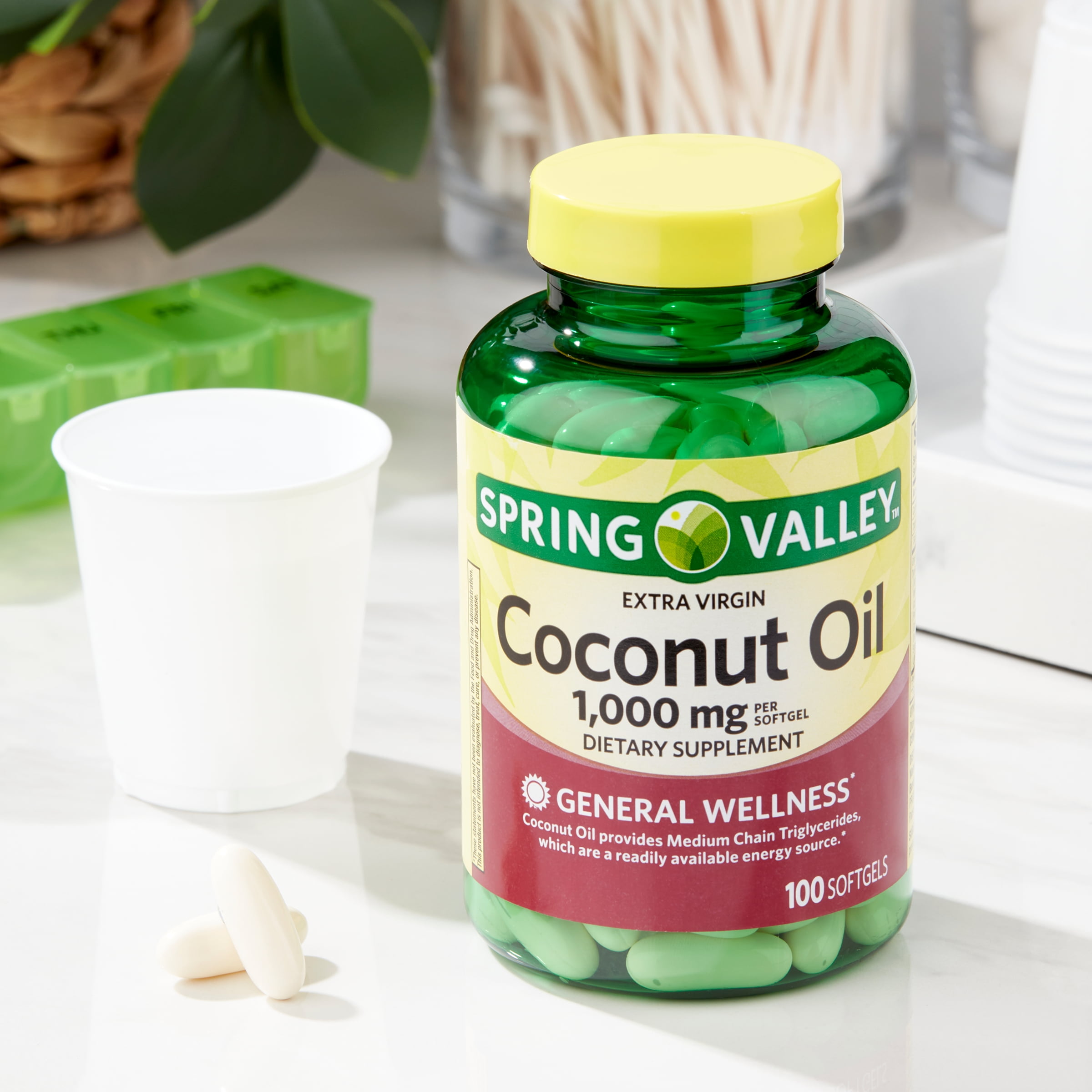 Spring Valley Extra Virgin Coconut Oil, 1,000 MG, Softgels, 100 Count