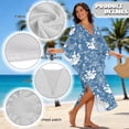 thumbnail image 6 of Xixirimido Koi Fish Corals Blue Print Womens Kaftan Dresses Long Caftans Plus Size Batwing Sleeve Swimsuit Coverup V Neck Summer Beach Dress, 6 of 7