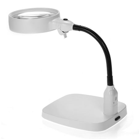 2 In 1 Led Desktop Magnifier Desk Lamp With 120mm 10x Lens