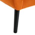 thumbnail image 3 of Lisonu Modern Velvet Accent Chair with Wood Legs, Upholstered Armchair with Curved Back for Living Room or Bedroom, Elegant Home Chair, Orange, 3 of 12