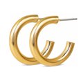 thumbnail image 2 of Transemion Women Earrings Exquisite Jewelry Adornment Rounded Ladies Piercing Ear Hoops Ears Studs Fashion Decor Accessory Golden 1Set, 2 of 6
