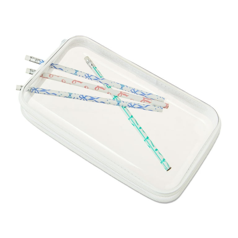 Pen+Gear Clear Zipper Case, White Pencil