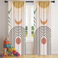thumbnail image 5 of Blackout Kids Curtains,Orange Boho Geometric and Plant Pattern Childrens Insulated Curtains Set Of 2,Bedroom Essentials,Toddler Room Decor 42x84in(106x213cm), 5 of 5