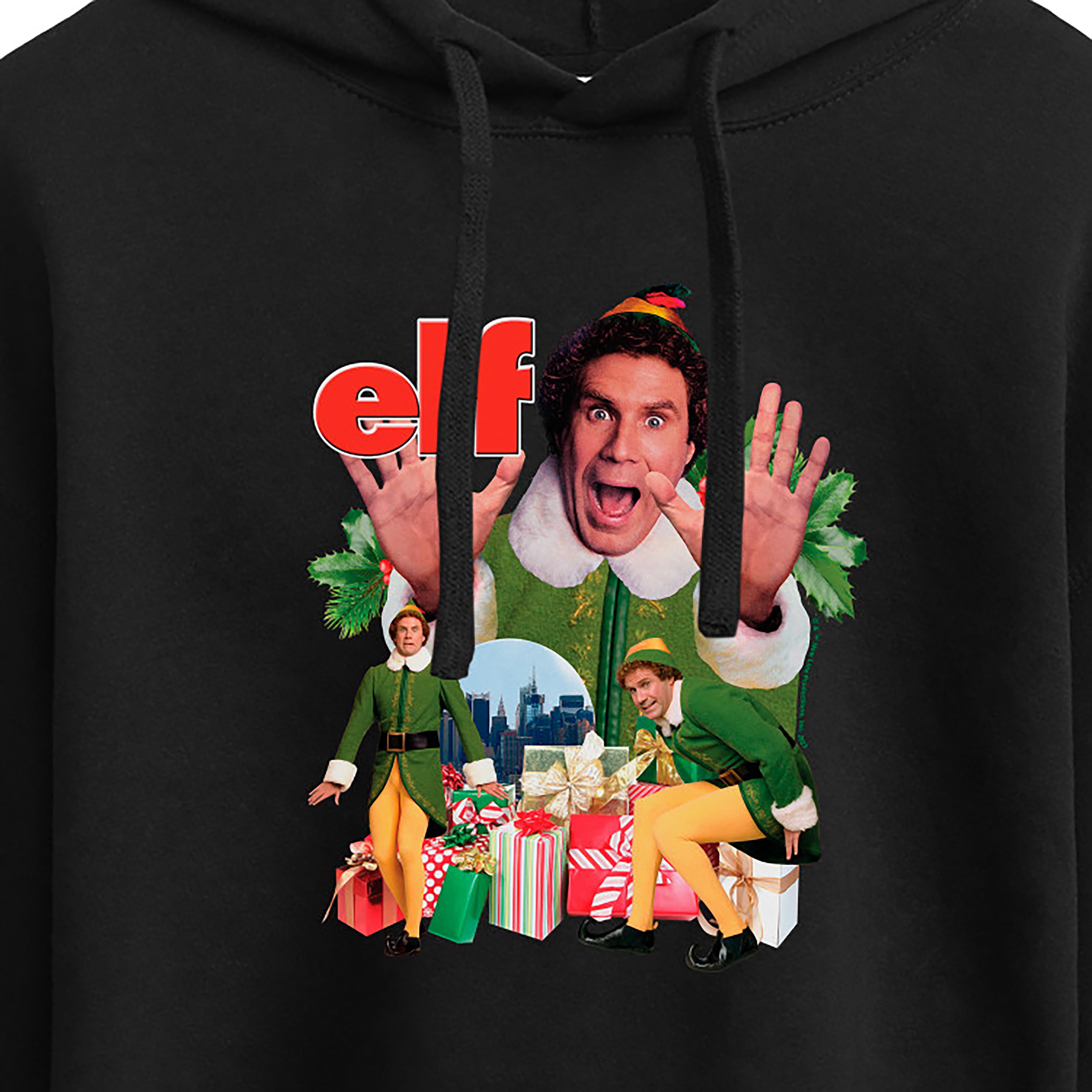 ELF - Christmas Excited Buddy - Juniors Cropped Pullover Hoodie