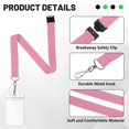 thumbnail image 4 of Lanyards de 48 piezas color rosa con cierre de seguridad y porta gafetes impermeables, 4 of 6