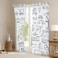 thumbnail image 3 of Feelyou Plane Aircraft Print Black Out Curtains for Kids, White Car Train Truck Curtains Pack of 2 (42x63 Each), Cartoon Vehicle Theme Bedroom Curtains, Window Curtains Decor, 3 of 6