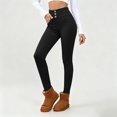 thumbnail image 3 of Fleece Lined Leggings Women High Waisted Yoga Tights Pants Tummy Control Straight Leg Winter Thermal Thicken Trousers, 3 of 9