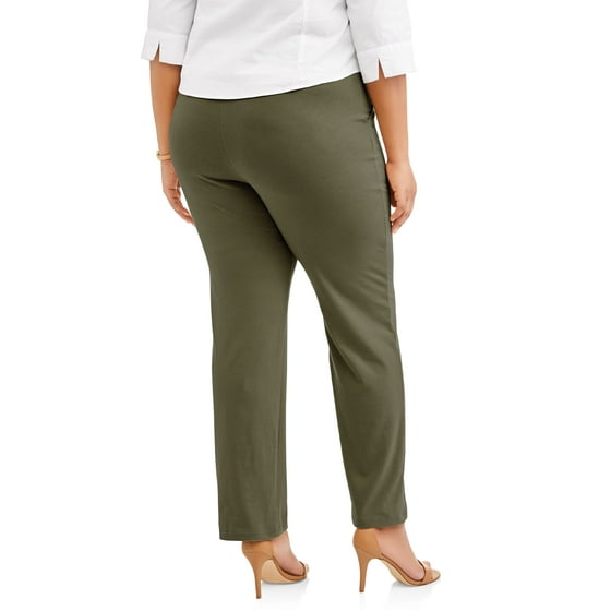 white stag knit pants with pockets