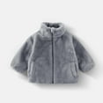 thumbnail image 4 of vdgthytj Toddler Boys Girls Fleece Jacket kids Thick Fuzzy Zipper warm Winter Coat Outwear With Pockets 2-8 Years, 4 of 5