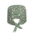 thumbnail image 2 of Kdxio Mushrooms Gnome Pattern Turban Hat for Women Men Comfortable Adjustable Cleaning Working Cap with Sweatband, 2 of 8