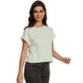 thumbnail image 3 of Women's Crew Neck Short Sleeve T Shirt Summer Casual Loose Workout Top, 3 of 6