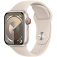 thumbnail image 1 of Restored Apple Watch Series 9 With Blood Oxygen. GPS + Cellular 41mm Starlight Aluminum Case with Starlight Sport Band - M/L. (Refurbished), 1 of 5