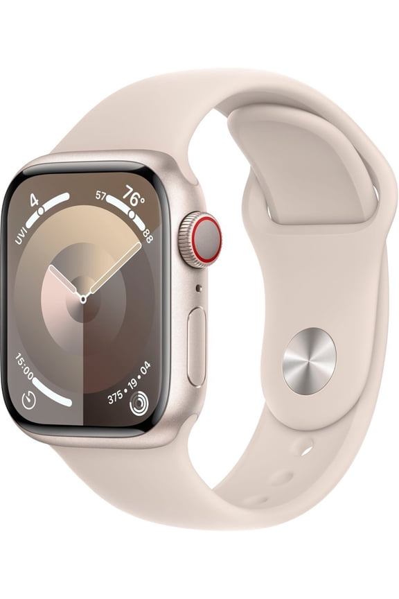 Restored Apple Watch Series 9 (GPS+Cellular, 41mm) - Starlight Aluminum Case - Sport Band (Refurbished)