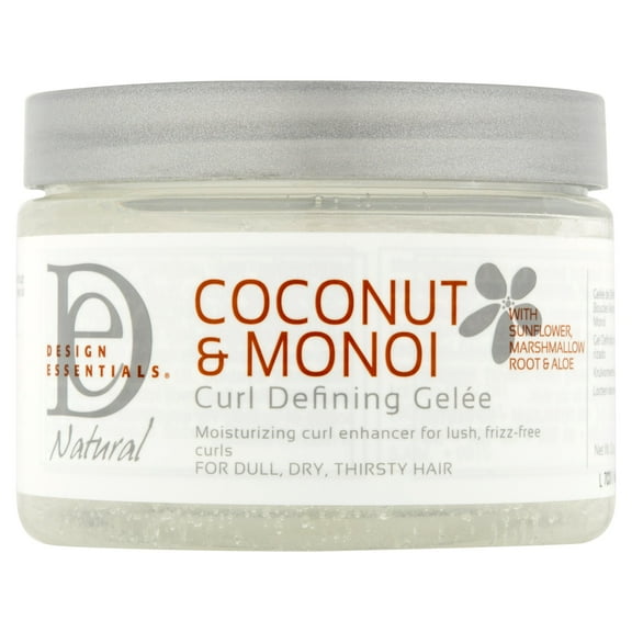Design Essentials Natural Coconut & Monoi Detangling & Shine Enhancing Curl Defining Gelee, 12 oz