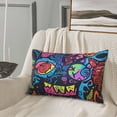 thumbnail image 5 of Lsque Neon Graffiti Urban Art Pattern Pillow Case – Soft & Cozy Throw Pillow Cover, Hypoallergenic Cushion Case for Sleeping Women with Envelope Closure-14"x20", 5 of 6