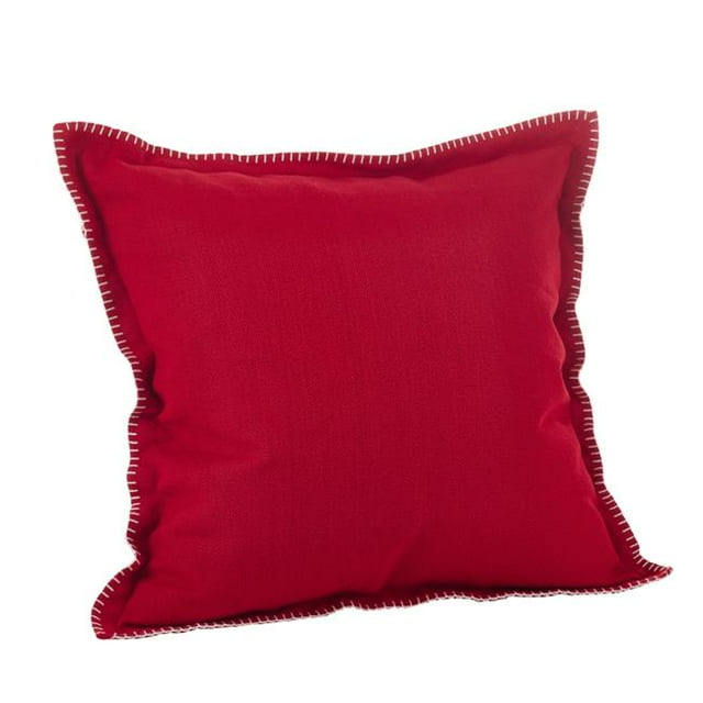 SARO 793P.R20S 20 in. Square Celena Whip Stitched Flange Design Down Filled Throw Pillow Red