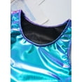 thumbnail image 6 of iixpin Big Girls Shiny Metallic Camisole Tank Tops Jazz Hip Hop Dance Costume Party Fancy Vest Tee Blue 2-6, 6 of 7