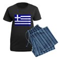 thumbnail image 5 of CafePress - Greece Flag Women's Dark Pajamas - Women's Short Sleeve Print T-Shirt and Pants Dark Cotton Pajama Set, 5 of 7