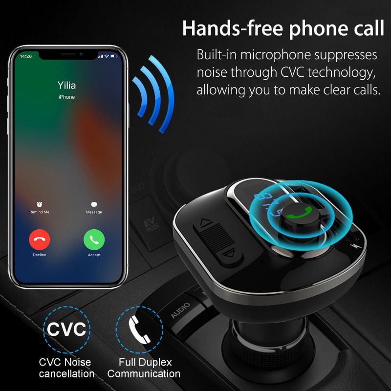 Wireless Bluetooth Auto Handsfree Car AUX Audio Receiver FM Adapter USB Charger