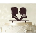 thumbnail image 1 of Couple Wedding Cake Topper Personalized Brown Cake Topper Color Option Available 5-7 Inches Wide, 1 of 1