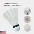 thumbnail image 4 of Dmantis 3in1 Training Broad Durable Hybird Feather Shuttlecocks | White , Pack Of 12, 4 of 5