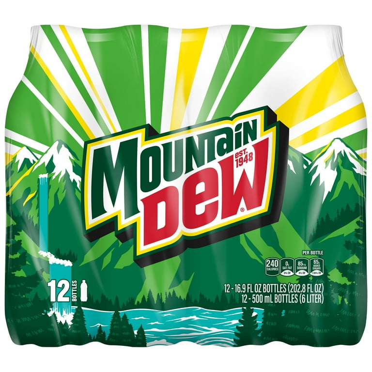 DEW七点セット Diet Mountain Dew Citrus Soda Pop, 16.9 fl oz, 12 Pack Bottles