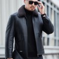 thumbnail image 3 of Abrigo de invierno YXL-6626 nuevo de piel auténtica para hombre, con cuello de lana de cordero, grueso y cálido, de pato blanco, 3 of 5
