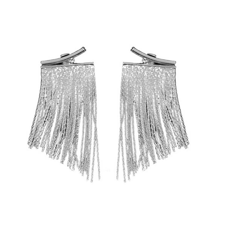 1pair Fashionable Women's Gold-plated Long Bar Earings With Exquisite  Rhinestone Detail, Suitable For Daily Wear
