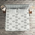 thumbnail image 3 of Ambesonne Botanical Quilted Coverlet 3 Pcs, Greyscale Dandelions, King Size, Dimgray Pearl and White, 3 of 4