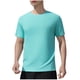 thumbnail image 2 of pstuiky camisetas para hombre, Blusa deportiva informal de color liso con cuello redondo y manga corta elástica para hombre camisas casuales para hombre s, 2 of 6