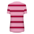 thumbnail image 3 of yillto Women's Plus Size Blouse Summer Short Sleeve V Neck Striped Tunic Top Causal Loose Shirts, 3 of 5